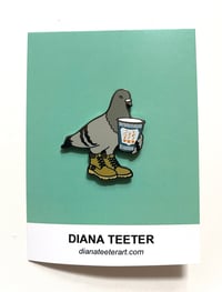Image 3 of Pigeon in Timbs Enamel Pin