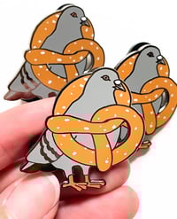 Image 1 of Pretzel Pigeon Enamel Pin