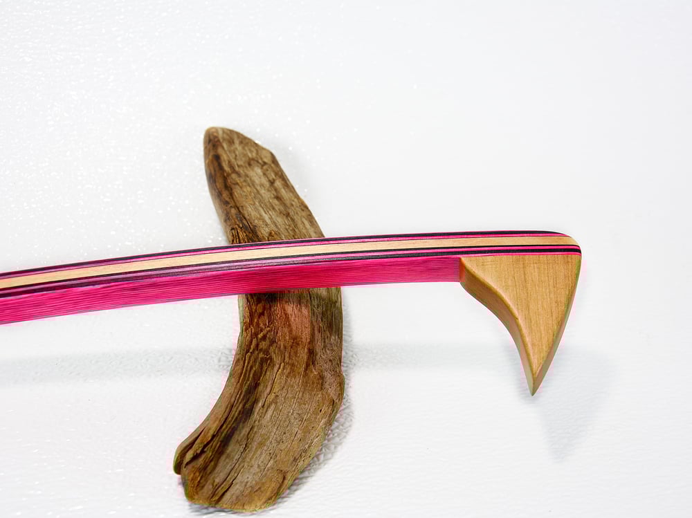 Image of Handmade Wooden Backscratcher, Spectraply Wood Pink Lady, Gift for her, Gift for Teacher
