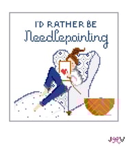 Image 1 of I'd Rather Be Needlepointing Canvas