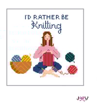 Image 1 of I'd Rather Be Knitting Canvas