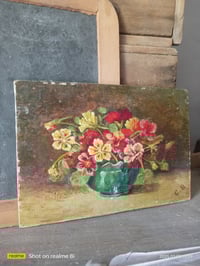 Image 2 of Peinture à l'huile, bouquet de capucines 
