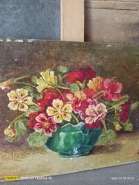 Image 3 of Peinture à l'huile, bouquet de capucines 