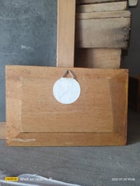 Image 5 of Petite peinture à l'huile sur bois, bouquet dans un vase bleu 