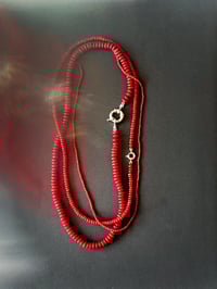 Image 4 of MEDIUM CORAL FLAT BEAD NECKLACE