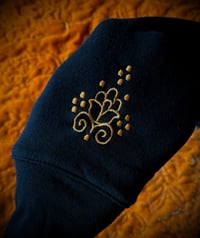 Image 2 of Black & Gold Embroidered • Cropped Jumper