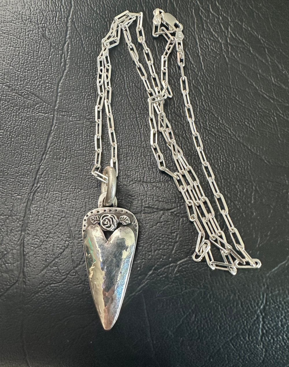 Image of Sterling Silver Puffy Heart Necklace