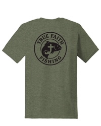Image 2 of True Faith Fishing T-Shirt - Heather Olive