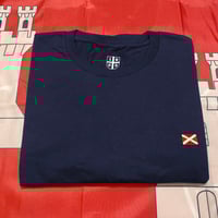 Image 1 of Embroidered Red Saltire T-Shirt (Navy)
