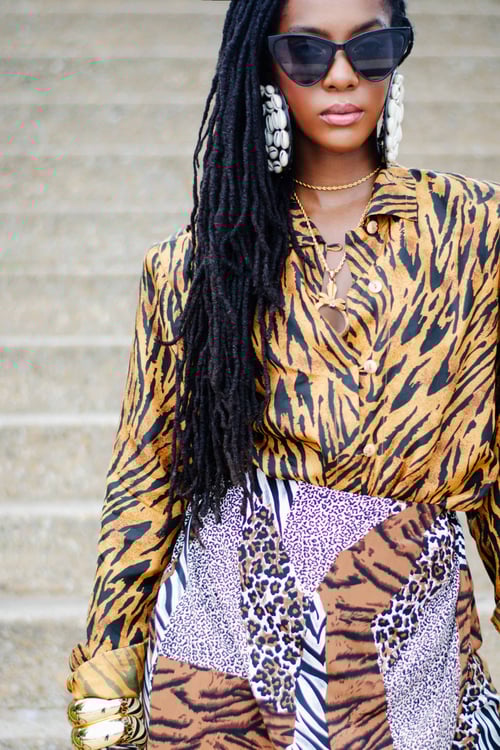 Image of Vintage Chioma Animal Instincts Silk Blouse
