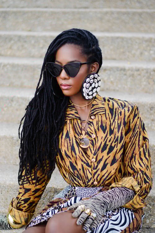 Image of Vintage Chioma Animal Instincts Silk Blouse