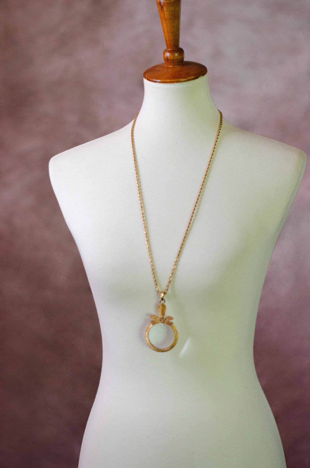 Image of Vintage 90's Maitha Magnifying Glass Pendant Necklace