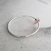 Image 1 of 'Golden Record' Bangle with Baby Pink Slider in Size Medium
