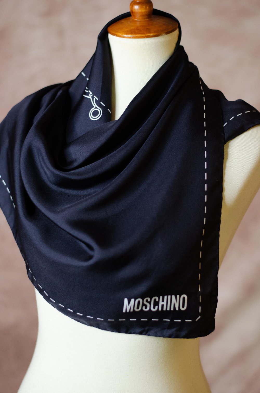 Image of Vintage Moschino Scissors & Seams Silk Scarf