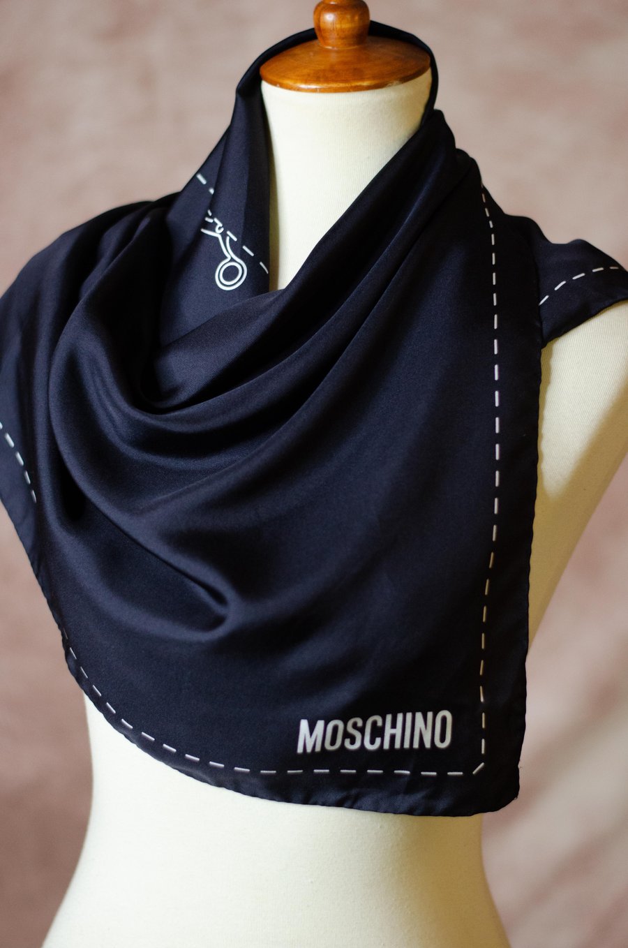 Image of Vintage Moschino Scissors & Seams Silk Scarf