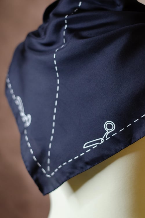 Image of Vintage Moschino Scissors & Seams Silk Scarf