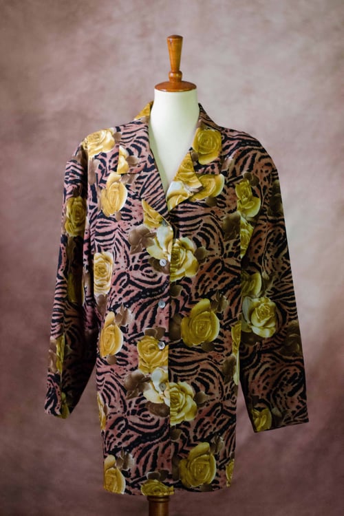 Image of Vintage Safiya Floral/Animal Print Blouse