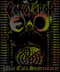 Image 2 of Conqueror / W.C.S / Gas Mask Tee / Rust - Grey - Green Camo Print