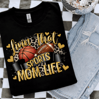 Sports Mom Life Graphic Tee (Black Version)