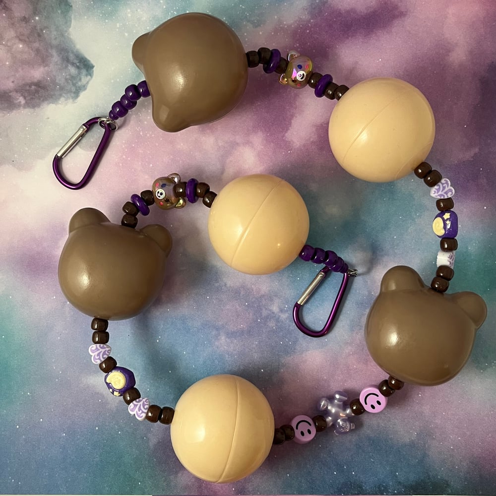 Image of Teddy Bear Head Kandi Belt Chain Accessory Wallet Chain