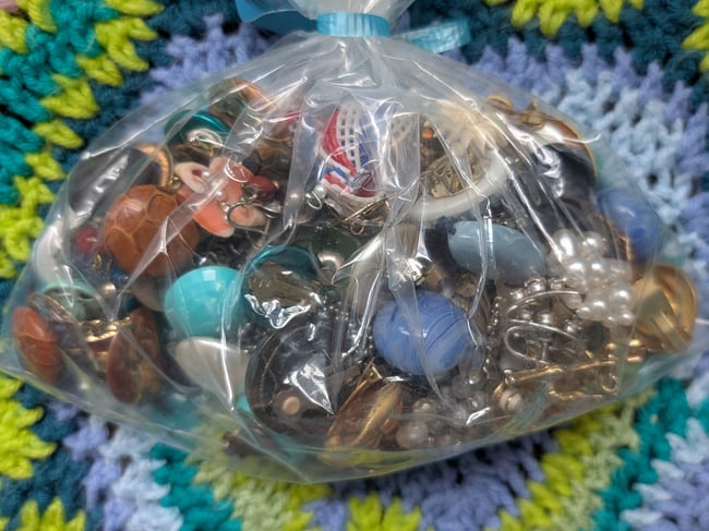 Vintage Clip On Earrings Jewelry Mystery Grab Bag #1