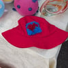 Upcycled Shag Rug Red Heart Bucket Hat
