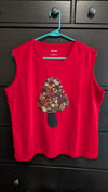 Red Upcycled Mushroom Tank Top
