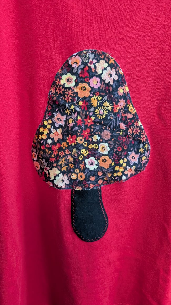 Red Upcycled Mushroom Tank Top