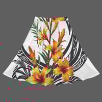 Image 2 of Women's Elastic Waist Maxi Skirt- Hibiscus with Torch Ginger Print