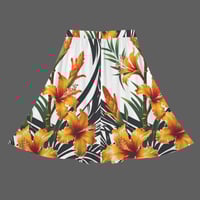 Image 3 of Women's Elastic Waist Maxi Skirt- Hibiscus with Torch Ginger Print