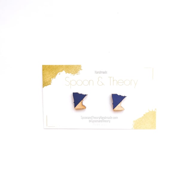 Navy Blue Minnesota State Wood Studs 