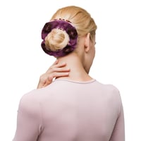Image 4 of Summer Lily Two-Sided Hair Scrunchie - Orange/Purple