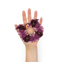 Image 7 of Summer Lily Two-Sided Hair Scrunchie - Orange/Purple
