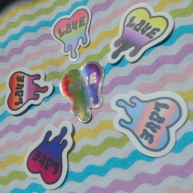 Mini Pride Heart Stickers
