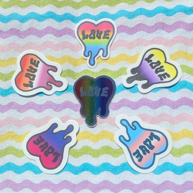 Mini Pride Heart Stickers