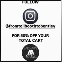Follow @fromtollboothtobentley on Instagram for 50% off cart total 