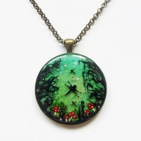 Image 2 of Dragonflies in Enchanted Forest Pendant