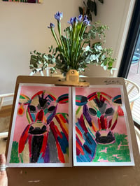Image 1 of Cows- original art on paper 