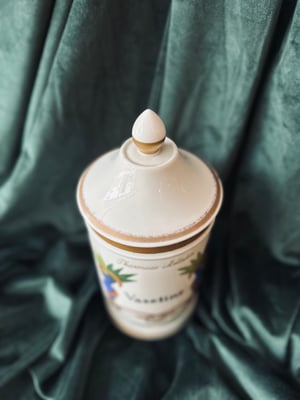 Image of Grand pot d'apothicaire en porcelaine de Limoges // "Vaseline"