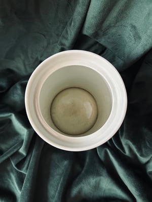 Image of Grand pot d'apothicaire en porcelaine de Limoges // "Vaseline"