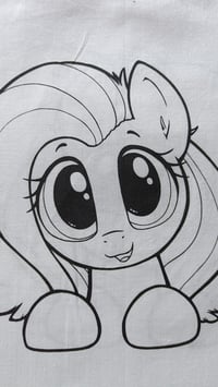 Image 4 of Hand-Printed Fluttershy Tote Bag