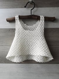 Image 1 of White linen breezy crochet bralette