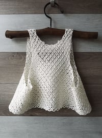 Image 3 of White linen breezy crochet bralette
