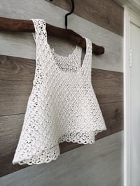 Image 2 of White linen breezy crochet bralette