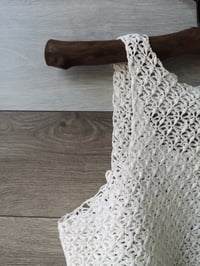 Image 4 of White linen breezy crochet bralette