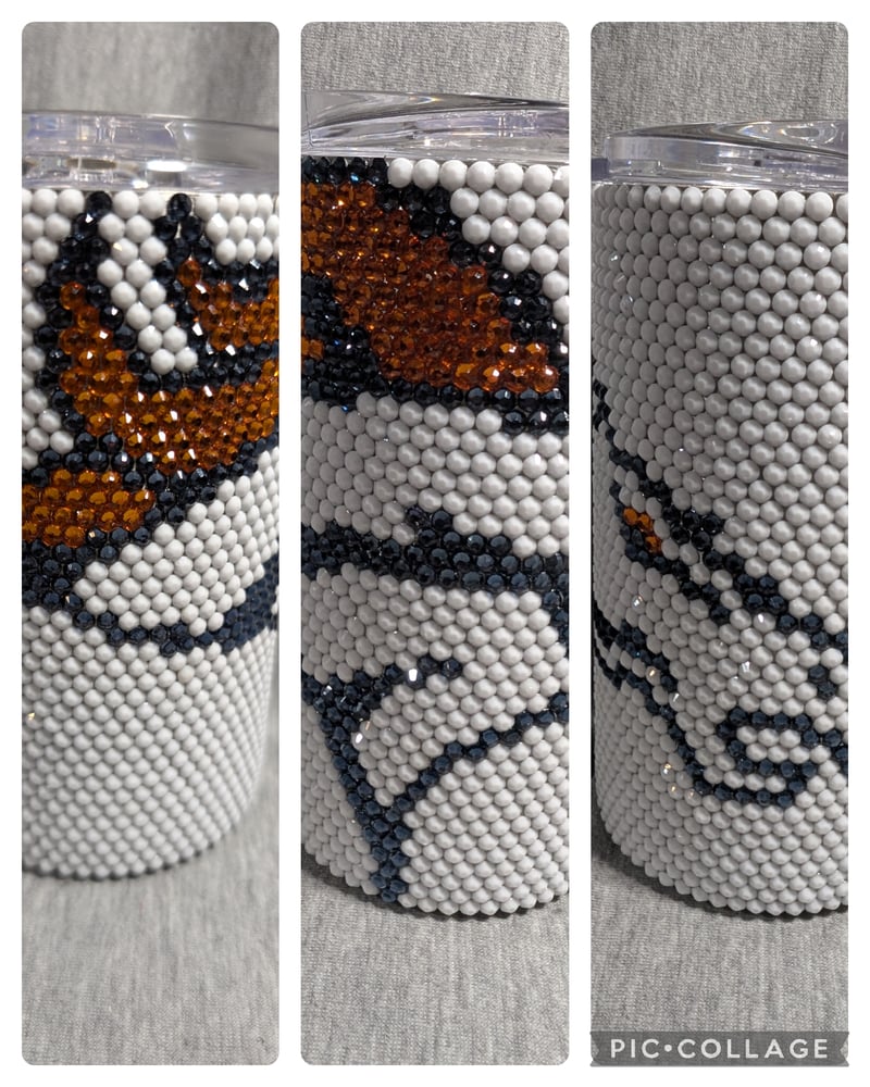 Image of 14 oz Denver Broncos rhinestone tumbler