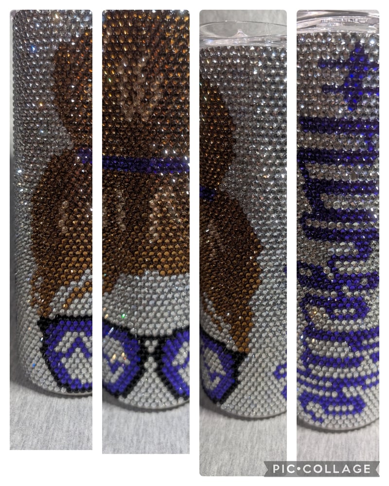 Image of 20 oz #Nurselife rhinestone tumbler