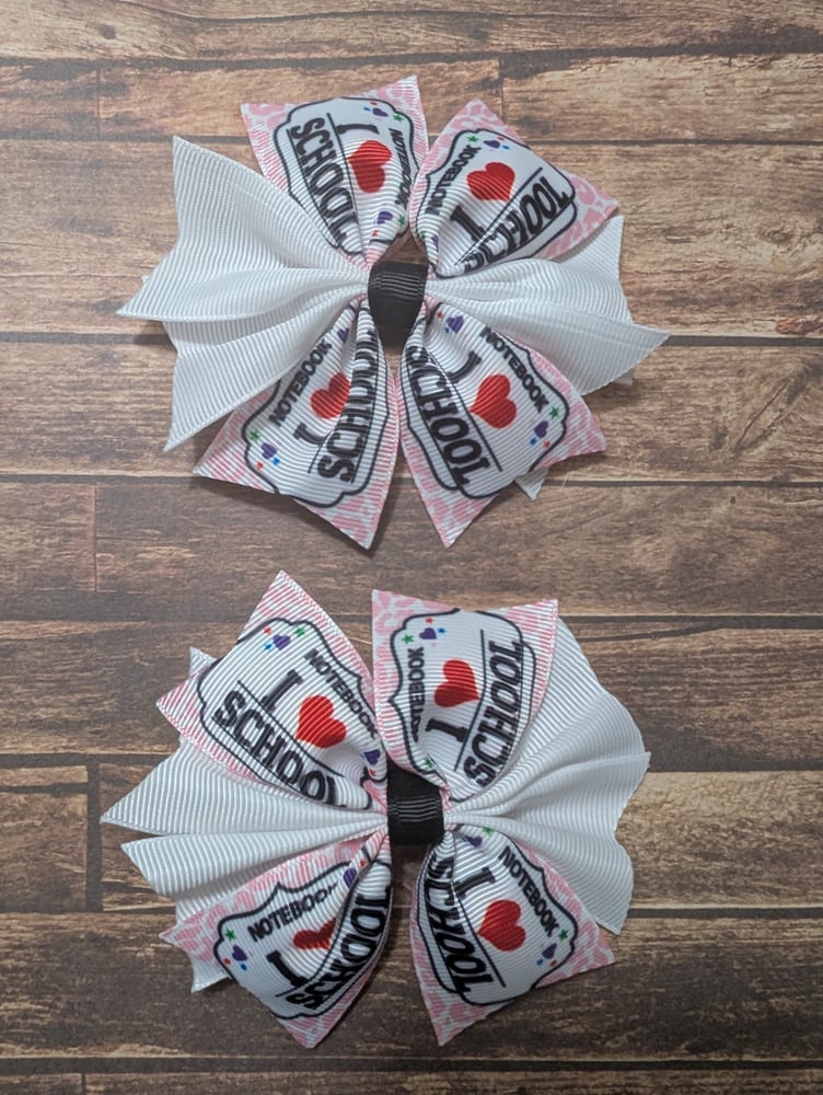 Image of I love school Hair Bow