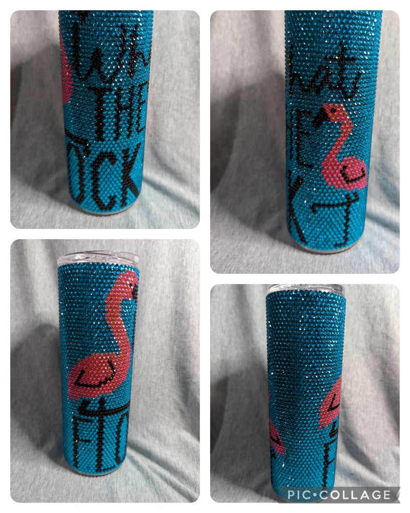 Image of What the Flock rhinestone tumbler