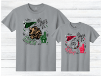Bulldogs + Lions Checkered Collage T-Shirt